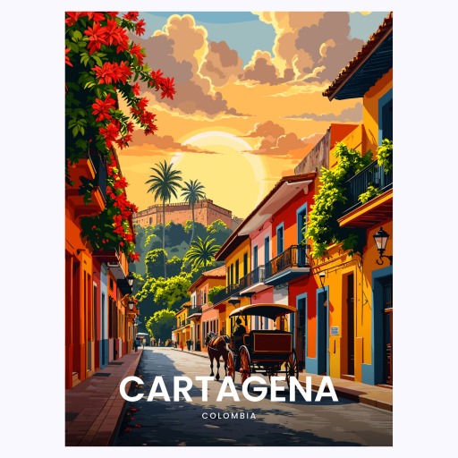 Cartagena Travel Print - Vintage Travel Art Poster 6