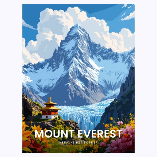 Mount Everest Travel Print - Vintage Travel Art Poster 6