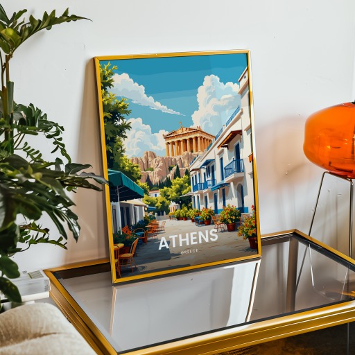 Athens Travel Print - Vintage Travel Art Poster 9