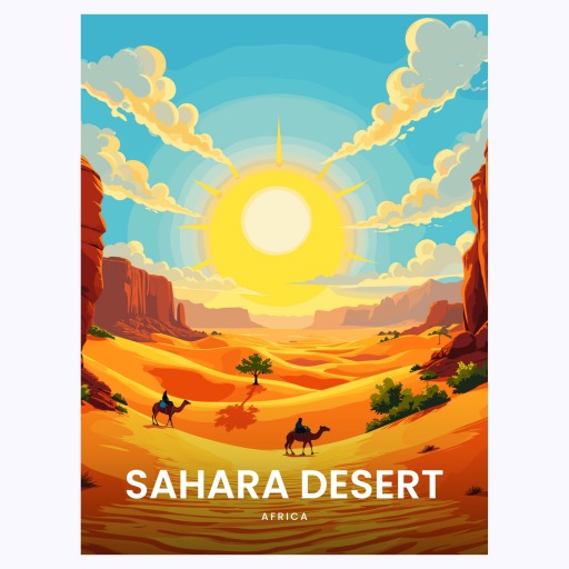Sahara Desert Travel Print - Vintage Travel Art Poster 6