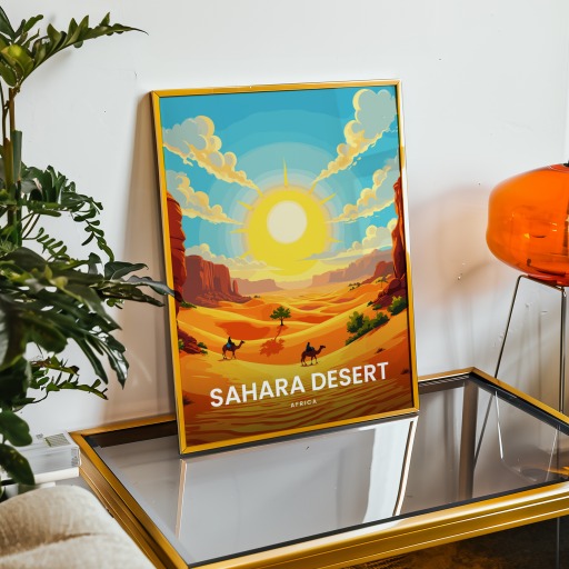 Sahara Desert Travel Print - Vintage Travel Art Poster 9