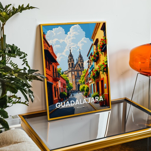 Guadalajara Travel Print - Vintage Travel Art Poster  9