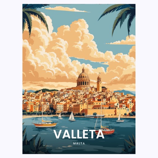 Valleta Travel Print - Vintage Travel Art Poster 6