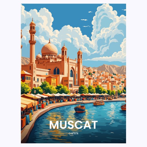 Muscat Travel Print - Vintage Travel Art Poster  6