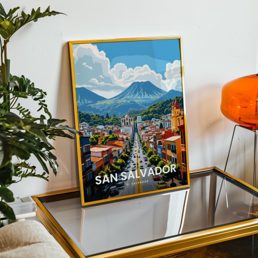 San Salvador Travel Print - Vintage Travel Art Poster 9