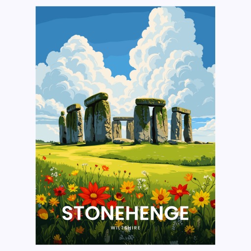 Stonehenge Travel Print - Vintage Travel Art Poster 6