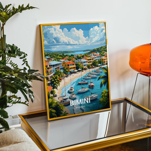 Bimini Travel Print - Vintage Travel Art Poster  9