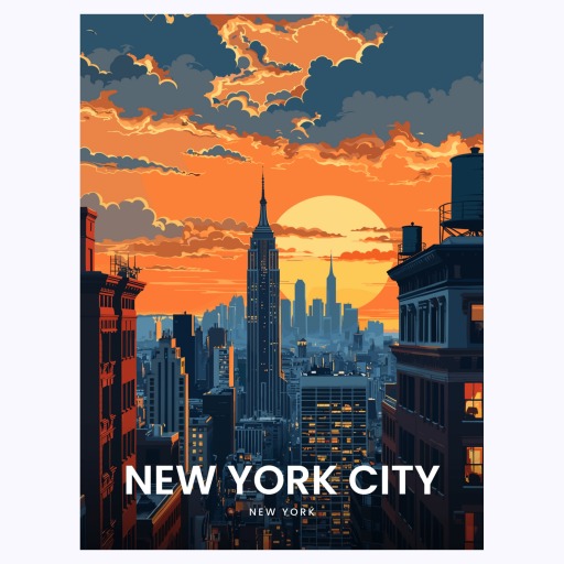 New York City Travel Print - Vintage Travel Art Poster 6