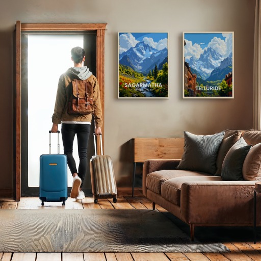 Sagarmatha National Park Travel Print - Vintage Travel Art Poster 11