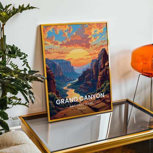 Grand Canyon National Park Travel Print - Vintage Travel Art Poster 9