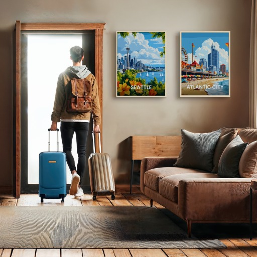 Seattle Travel Print - Vintage Travel Art Poster 11