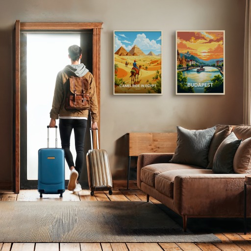 Camel Ride in Egypt Travel Print - Vintage Travel Art Poster 11