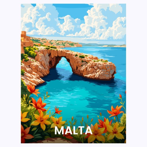 Malta Travel Print - Vintage Travel Art Poster 6