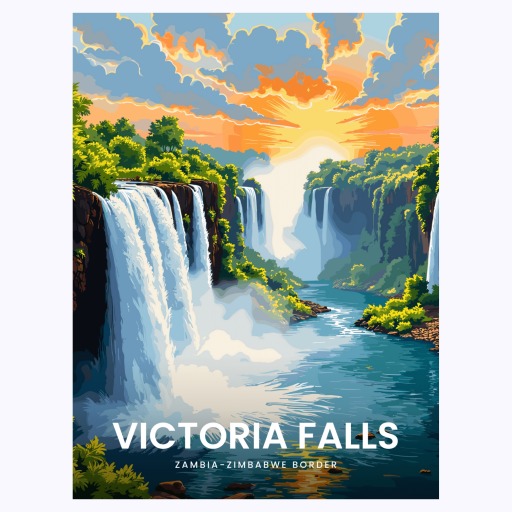 Victoria Falls Travel Print - Vintage Travel Art Poster 6