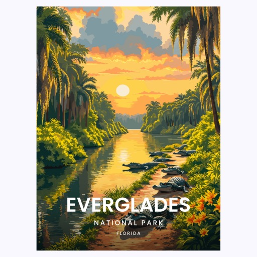 Everglades National Park Travel Print - Vintage Travel Art Poster 6