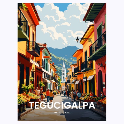 Tegucigalpa Travel Print - Vintage Travel Art Poster 6
