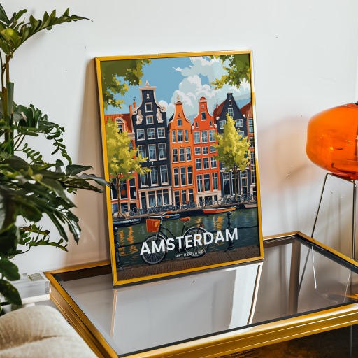 Amsterdam Travel Print - Vintage Travel Art Poster 9