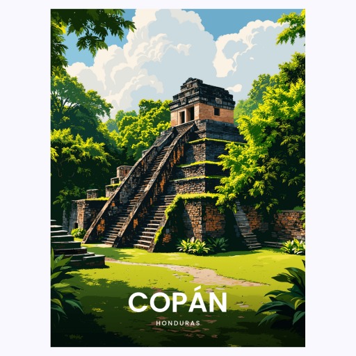 Copán Travel Print - Vintage Travel Art Poster 6