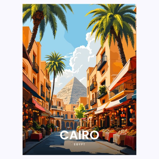 Cairo Travel Print - Vintage Travel Art Poster 6