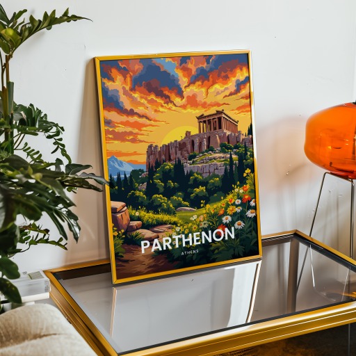 Parthenon Travel Print - Vintage Travel Art Poster 9