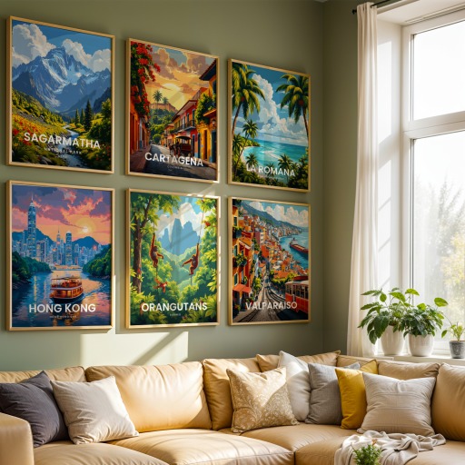 Oranguntans in Borneo Travel Print - Vintage Travel Art Poster 7