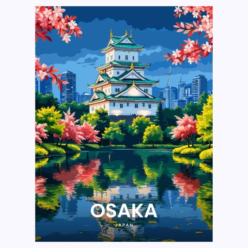 Osaka Travel Print - Vintage Travel Art Poster 6