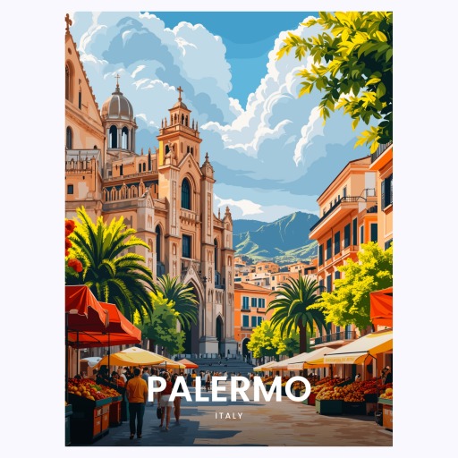 Palermo Travel Print - Vintage Travel Art Poster 6