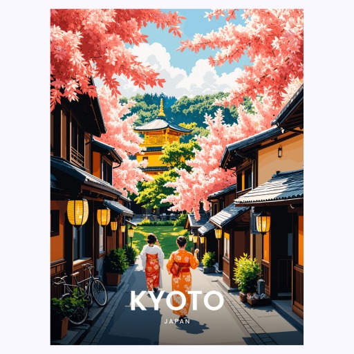 Kyoto Travel Print - Vintage Travel Art Poster 6