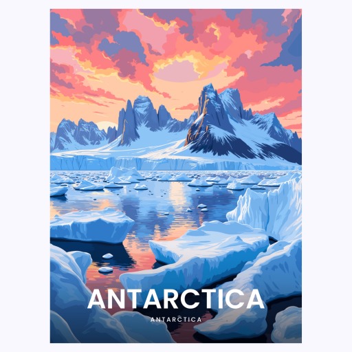 Antarctica Travel Print - Vintage Travel Art Poster 6