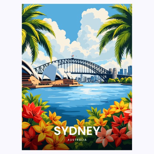 Sydney Travel Print - Vintage Travel Art Poster 6