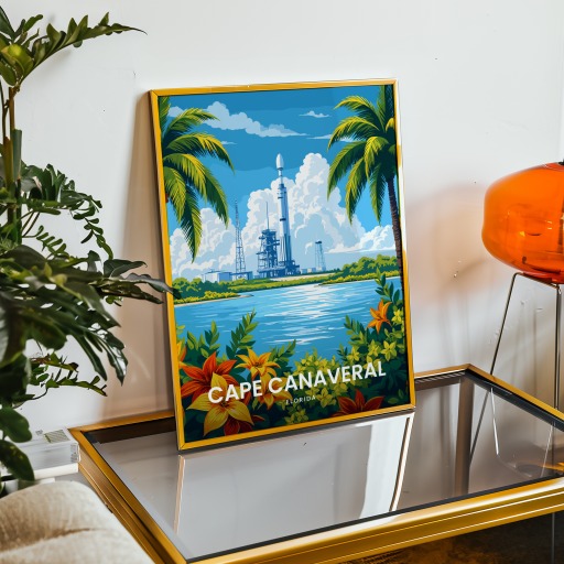 Cape Canaveral Travel Print - Vintage Travel Art Poster 8