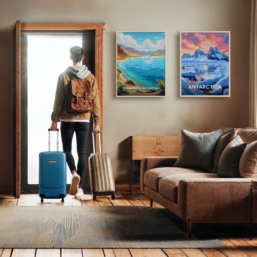 Swim in the Dead Sea Travel Print - Vintage Travel Art Poster 11