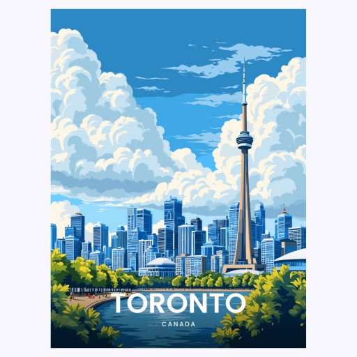 Toronto Travel Print - Vintage Travel Art Poster  6
