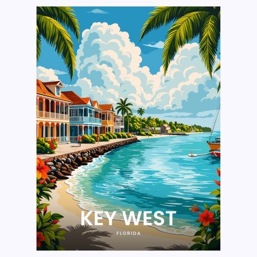 Key West Travel Print - Vintage Travel Art Poster 6