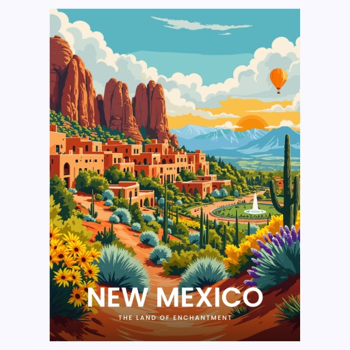 New Mexico Travel Print - Vintage Travel Art Poster 6