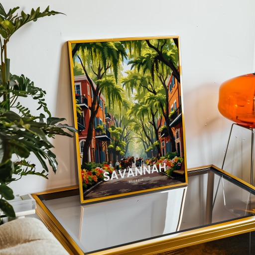 Savannah Travel Print - Vintage Travel Art Poster 9