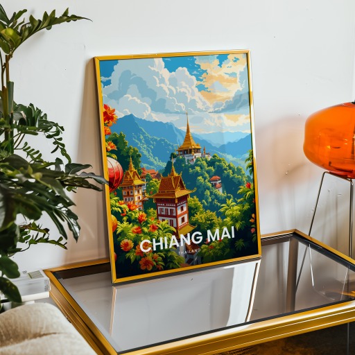 Chiang Mai Travel Print - Vintage Travel Art Poster 9