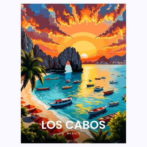 Los Cabos Travel Print - Vintage Travel Art Poster 6