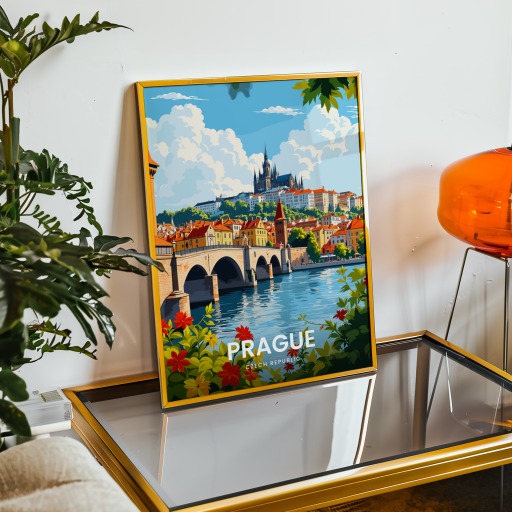 Prague Travel Print - Vintage Travel Art Poster  9
