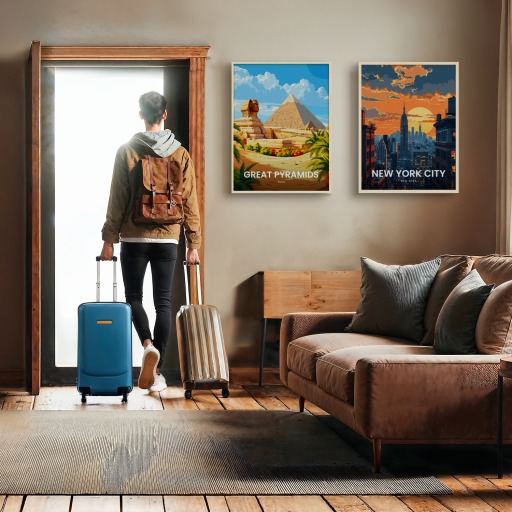 Great Pyramid of Giza Travel Print - Vintage Travel Art Poster 11