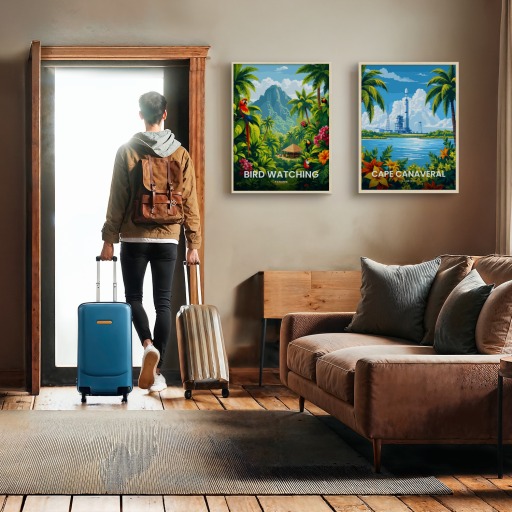 Bird Watching in Panama Travel Print - Vintage Travel Art Poster 11