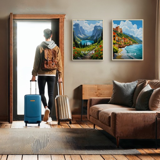 Glacier National Park Travel Print - Vintage Travel Art Poster 11