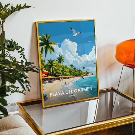 Playa del Carmen Travel Print - Vintage Travel Art Poster 9