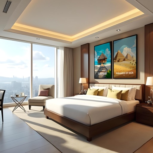 Pyramids of Giza Travel Print - Vintage Travel Art Poster 10