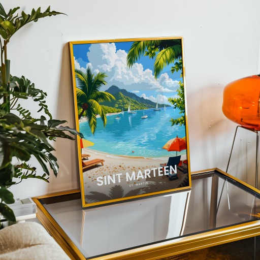 Sint Maarten Travel Print - Vintage Travel Art Poster 9