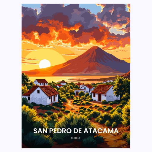 San Pedro de Atacama Travel Print - Vintage Travel Art Poster  6