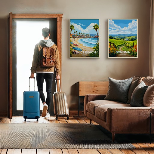 Venice Beach Travel Print - Vintage Travel Art Poster 11