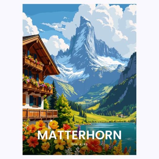 Matterhorn Travel Print - Vintage Travel Art Poster 6