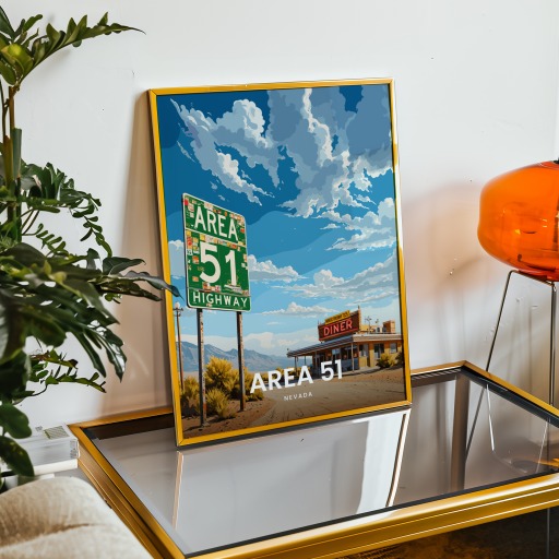 Area 51 Travel Print - Vintage Travel Art Poster 9