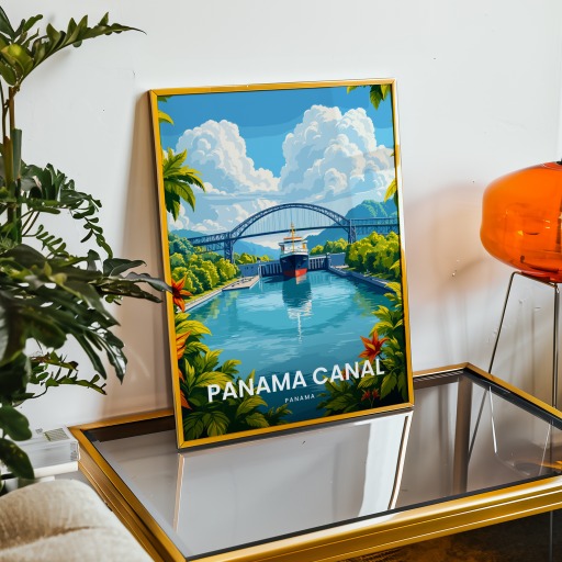Panama Canal Travel Print - Vintage Travel Art Poster 9